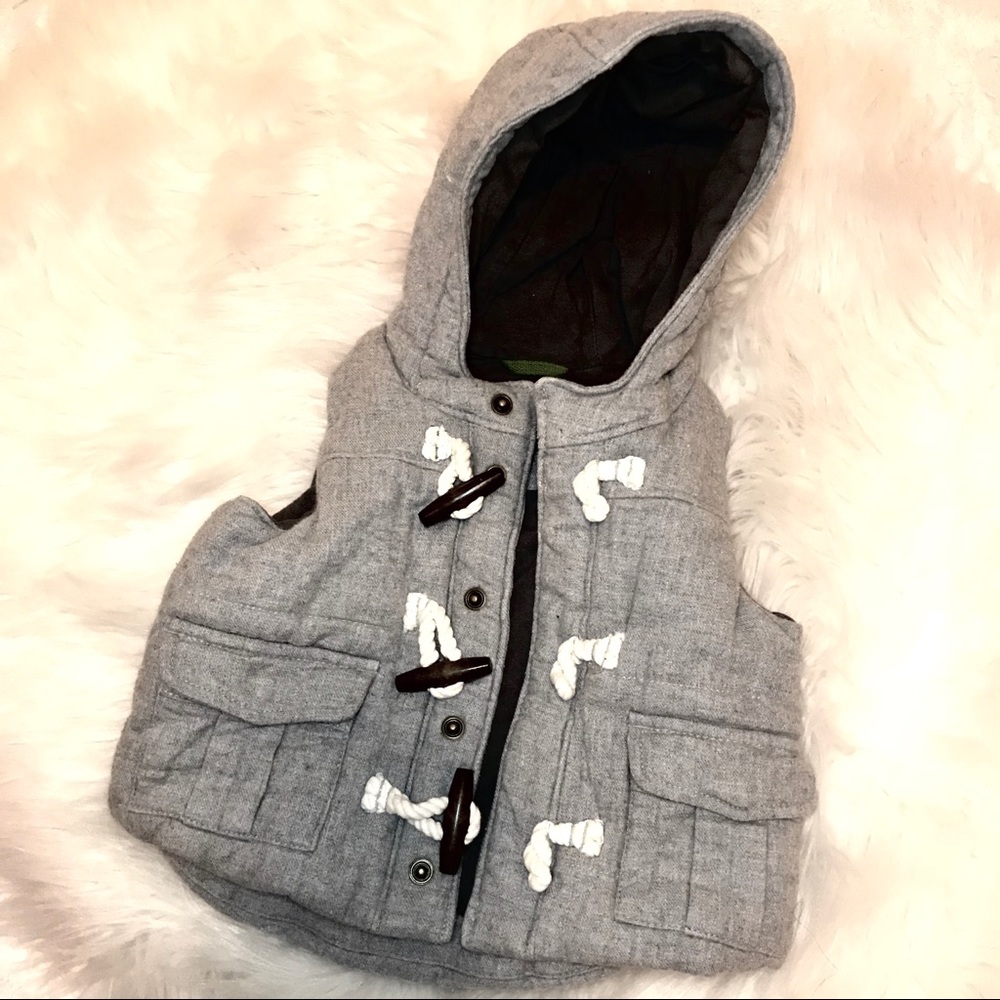 🍂 Baby Gap Grey Hooded Vest 🍂